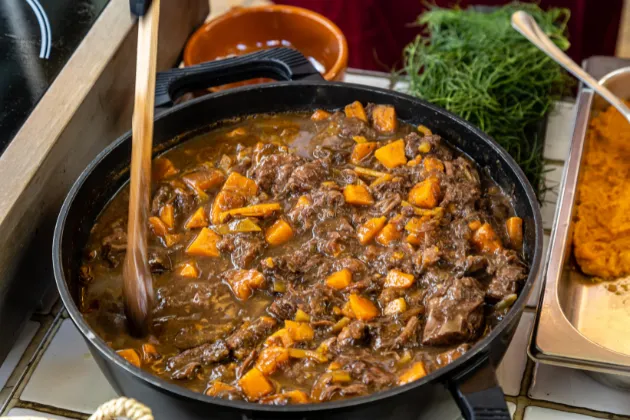 Tombet de ciervo con boniato, calabaza y nabicol de Eva Davó