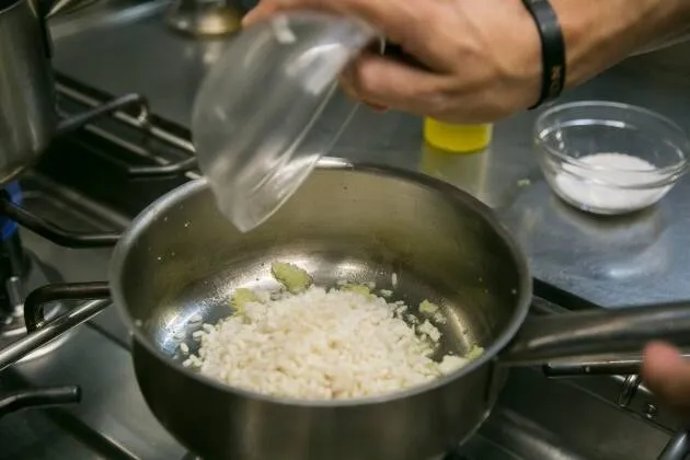 Arroz cremoso de boletus con jamón de pato