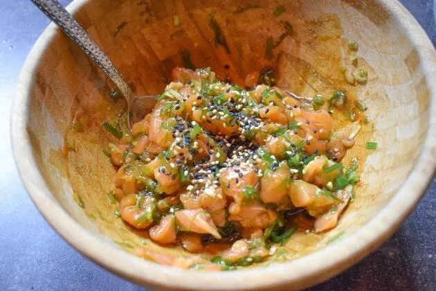 Tartar de salmón noruego de Ajhito, Izakaya 'Jaénponesa'