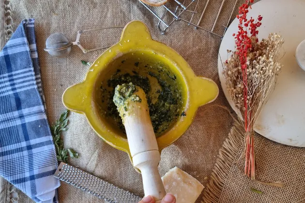 Auténtica pasta al pesto de Boccondivino 