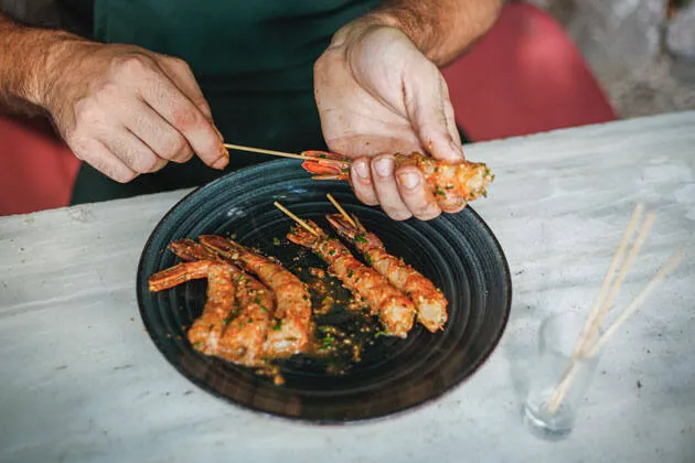 Torpedos de gambón en panko