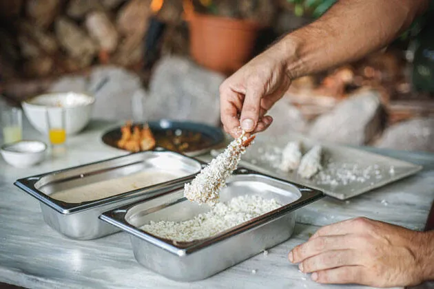 Torpedos de gambón en panko