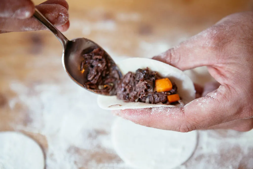 Gyozas de rabo de toro a la cordobesa