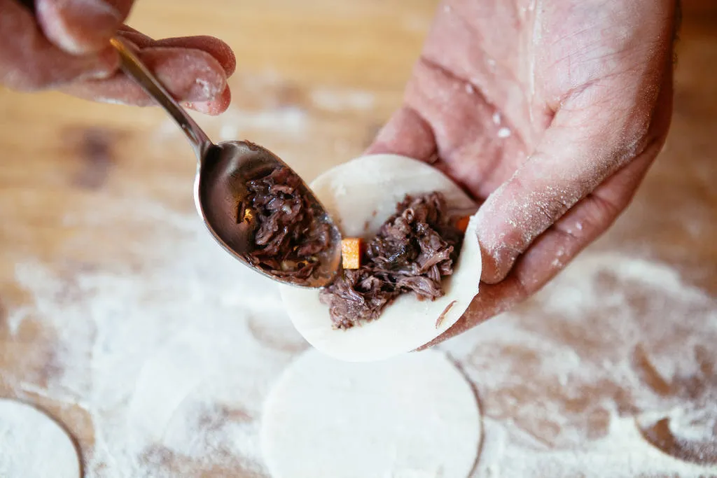 Gyozas de rabo de toro a la cordobesa