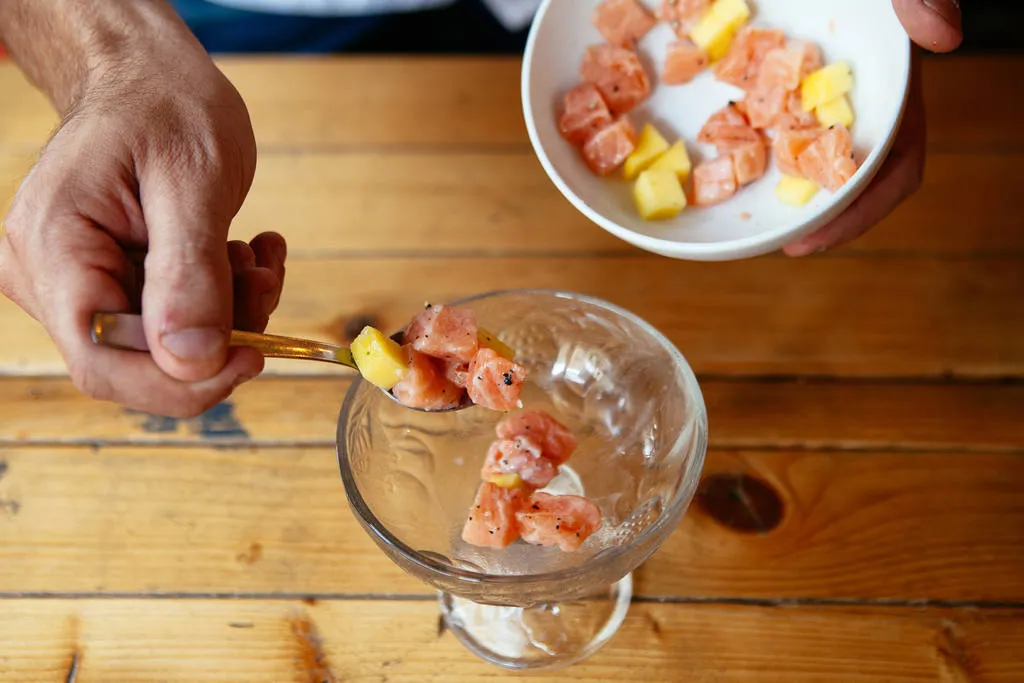 Ceviche de salmón thai