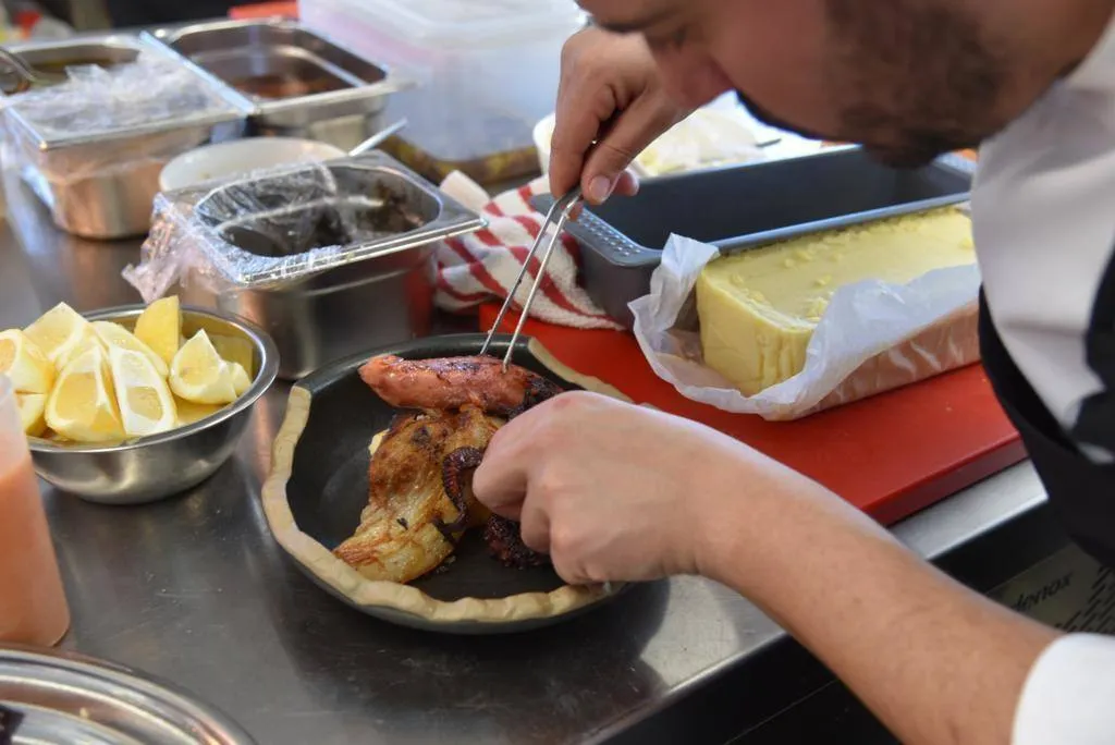 Pulpo con papada y patata macaria