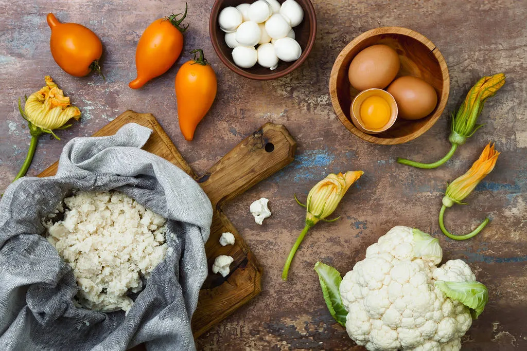 Pizza de masa de coliflor