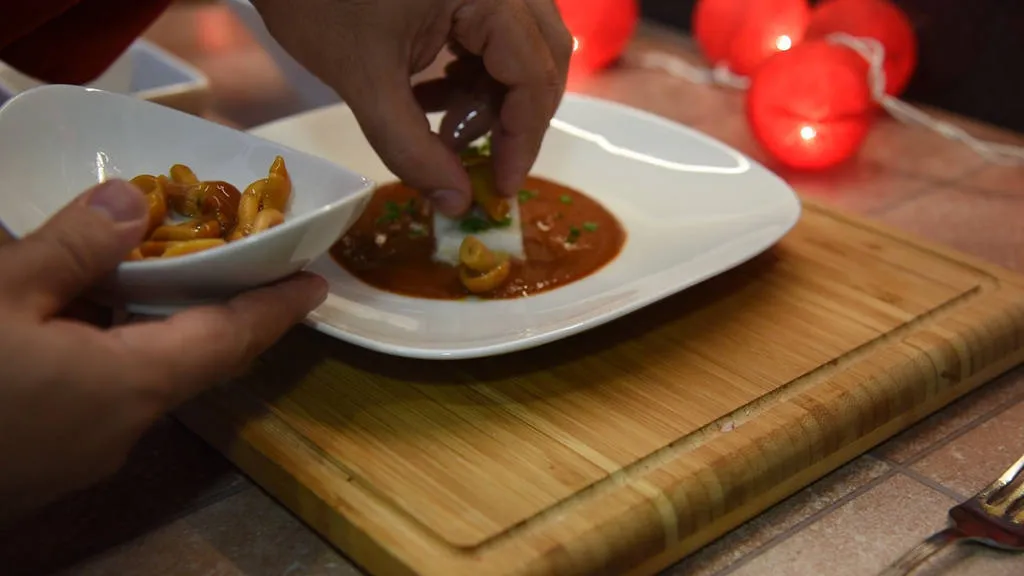 Receta de Navidad. Bacalao con setas. Paso 9