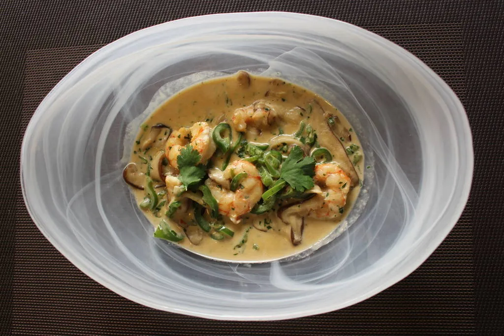 Curry verde de gambas