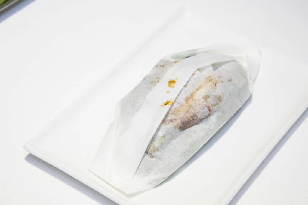 Papillote de gambas de Tarragona