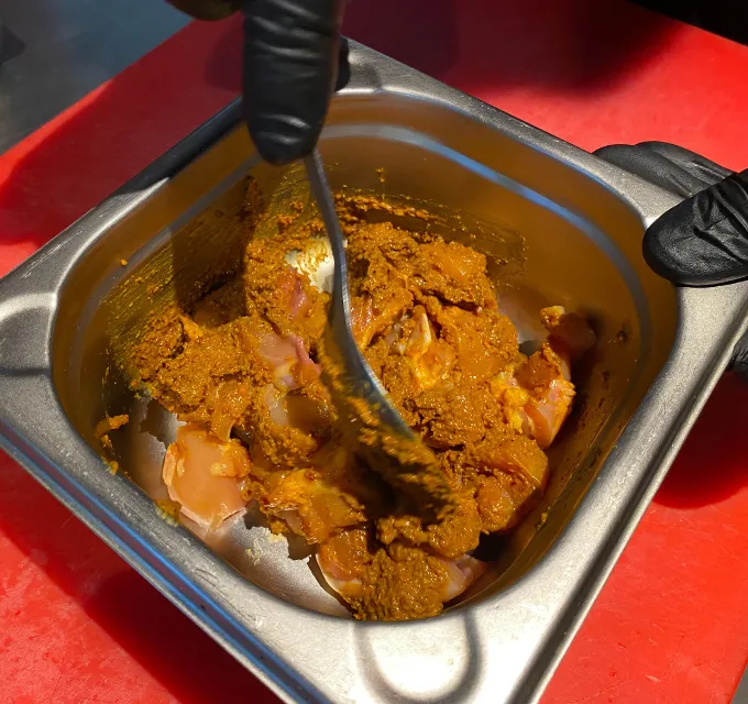 Pincho de pollo tandoori de La Pibä