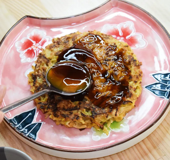 Okonomiyaki de lomo de Shiroi Tsuki