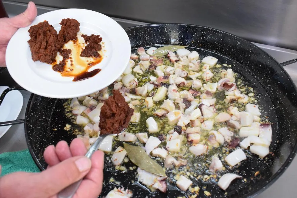 Arroz con pulpo y gambas