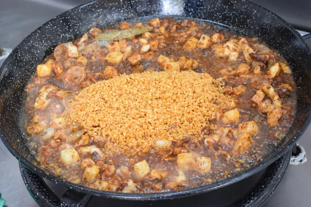 Arroz con pulpo y gambas