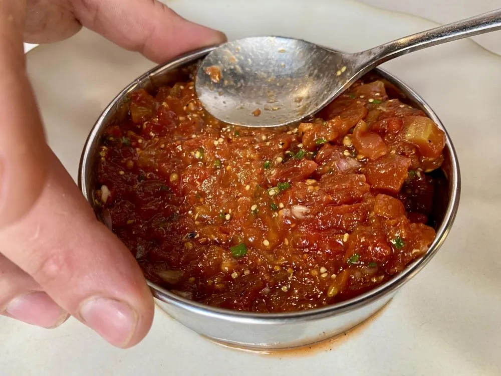 Tartar de tomate con caballa