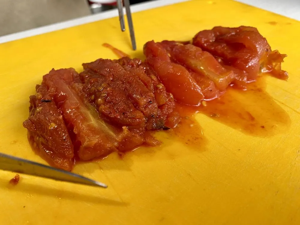 Tartar de tomate con caballa