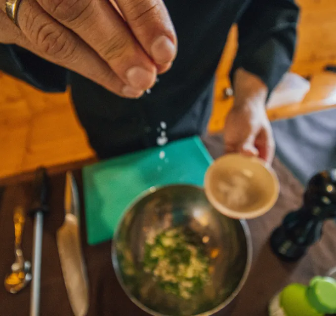 Receta de tartar de vieira con guisantes