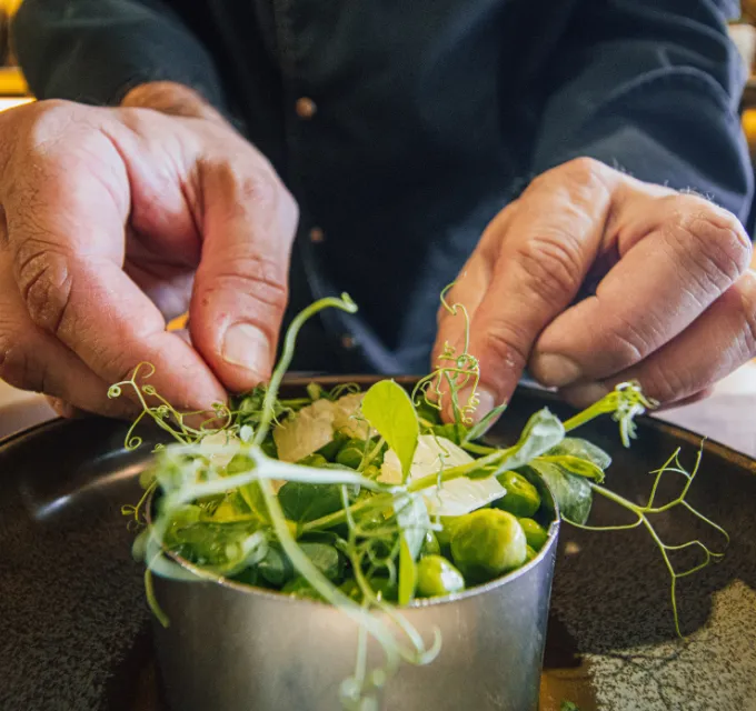 Receta de tartar de vieira con guisantes