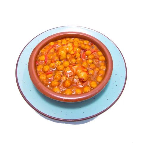 Garbanzos con langostinos