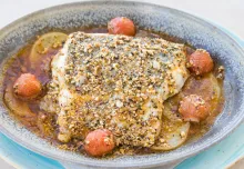 Merluza al horno con almendras