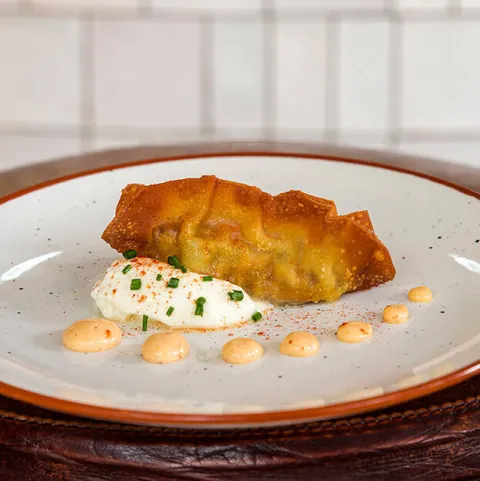 Gyoza crujiente de cochinita pibil