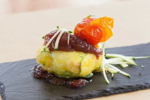 Ravioli de calabacín y queso de cabra