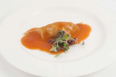 Ravioli de cordero asado a baja temperatura