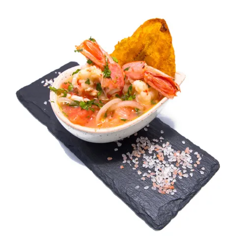 Ceviche de gambas al estilo ecuatoriano