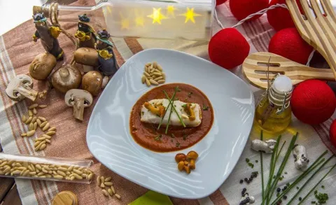 Menú navideño: canelones de pato con foie y bacalao con setas 